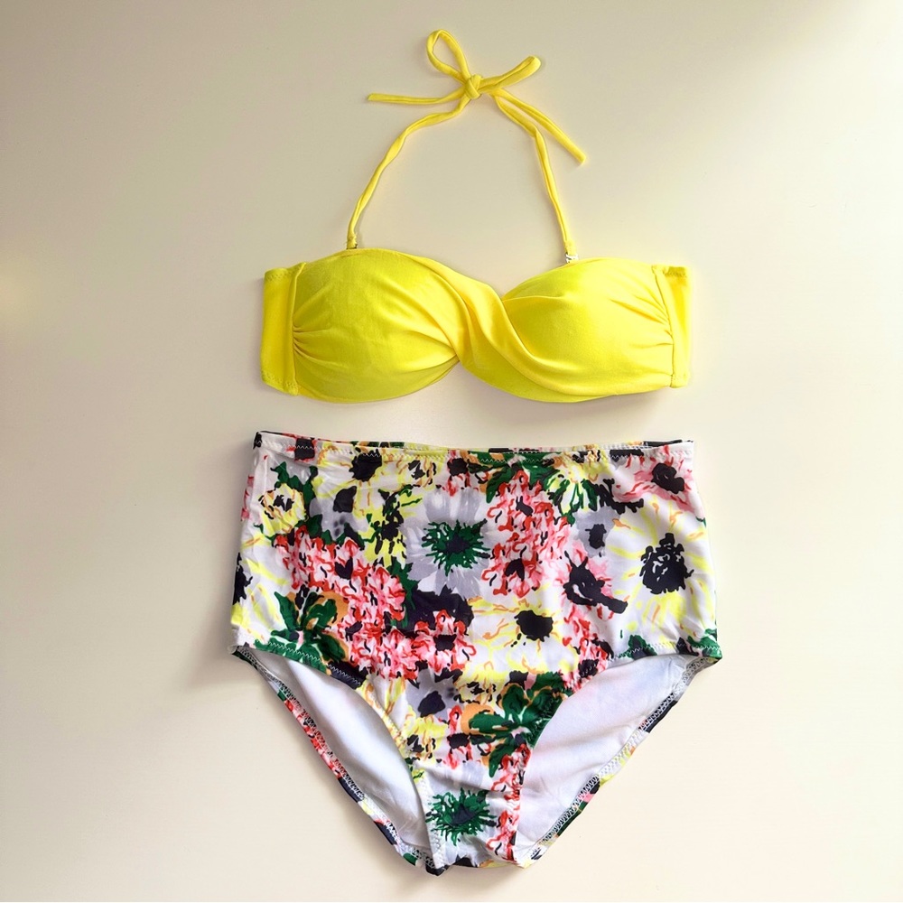 Swimwear High-Waist Two Piece Bikini Set Large Size